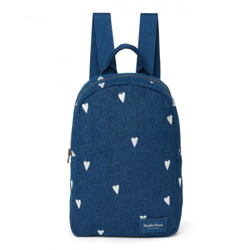 Studio Noos Denim Mini Backpack Batůžek Dark Blue White Hearts