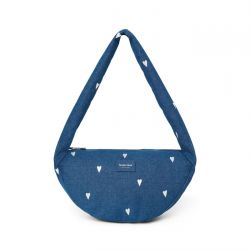 Studio Noos Denim Mini Cross Body Bag Kabelka Dark Blue White Hearts
