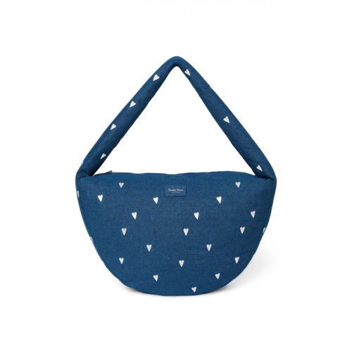 Studio Noos Denim Cross Body Bag Kabelka Dark Blue White Hearts