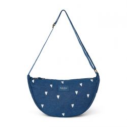 Studio Noos Denim Adult Fanny Kabelka Dark Blue White Hearts