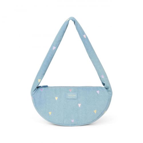 Studio Noos Denim Mini Cross Body Bag Kabelka Light Blue Hearts