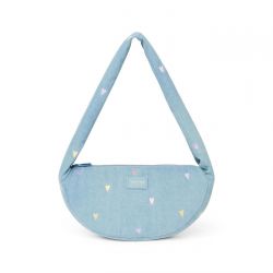 Studio Noos Denim Mini Cross Body Bag Kabelka Light Blue Hearts