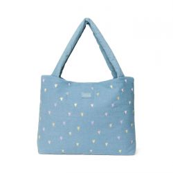 Studio Noos Denim Mom Bag Light Blue Hearts