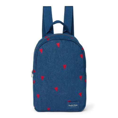 Studio Noos Denim Mini Backpack Batůžek Dark Blue Red Hearts