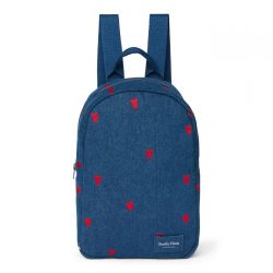 Studio Noos Denim Mini Backpack Batůžek Dark Blue Red Hearts
