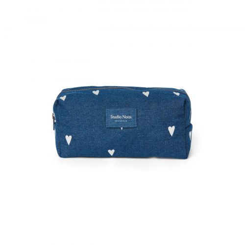 Studio Noos Denim Pouch Kabelka Dark Blue White Hearts