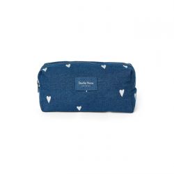 Studio Noos Denim Pouch Kabelka Dark Blue White Hearts