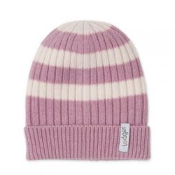LODGER Čepice Stripe Merino Mauve 6 - 12 měsíců