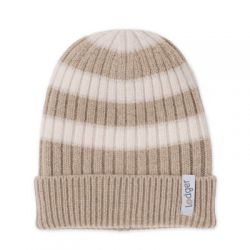 LODGER Čepice Stripe Merino Beige 3 - 6 měsíců