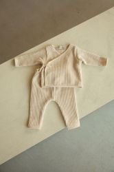 Witlof for kids Set oblečení 50/56 Soft Sand velvet rib