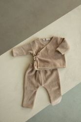 Witlof for kids Set oblečení 62/68 Urban Taupe velvet rib