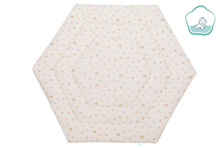 Fillikid Podložka na hraní šestihranná Jersey rainbows beige
