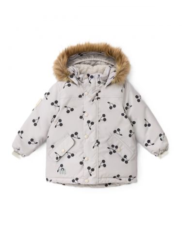 LEOKID Zimní bunda Tully Silver Cloud Cherries vel. 86
