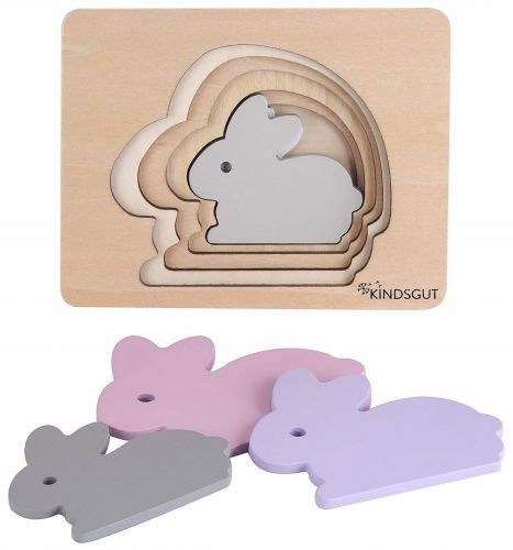 KINDSGUT Dřevěné puzzle zajíc