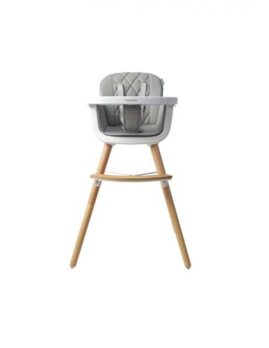 Jídelní židlička BabaBing UNA2 4v1 White / Grey - NOVINKA