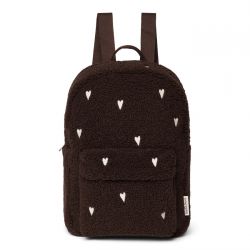Studio Noos Teddy Midi Backpack Batůžek s přední kapsou Chocolate Hearts