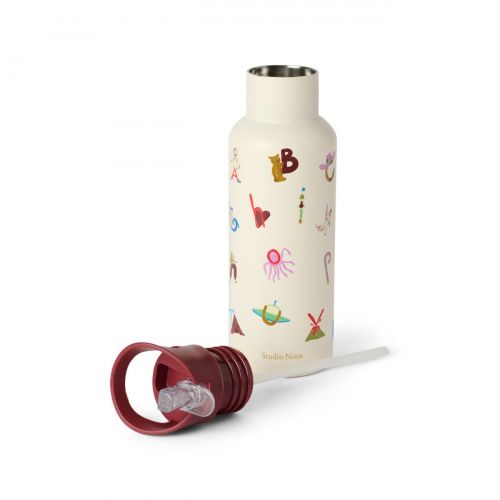 Studio Noos Nerezová láhev na nápoj Medium 500ml Abeceda