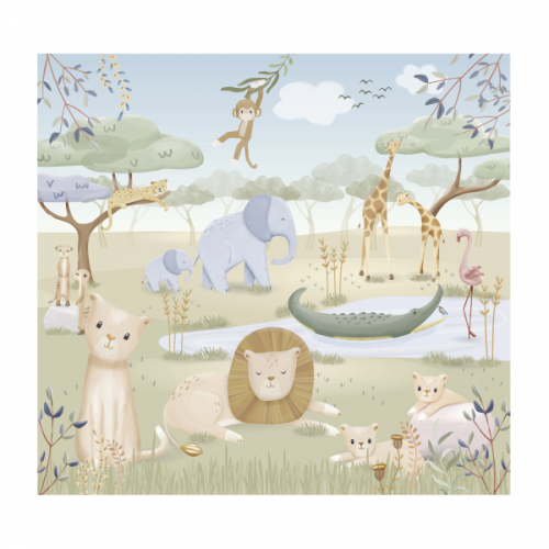 Little Dutch Tapeta na zeď Safari Friends