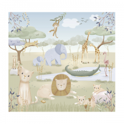 Little Dutch Tapeta na zeď Safari Friends