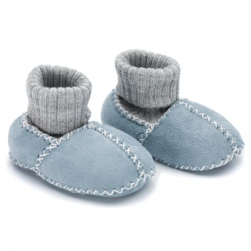 Fillikid Dětské capáčky z jehněčí kožešiny Ice blue vel. 17/18