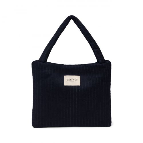 Studio Noos Flannel Chalkstripe Mom Bag Dark Blue