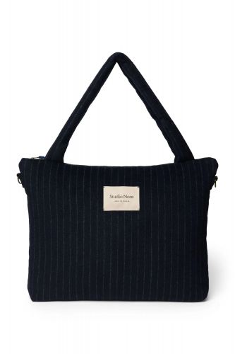 Studio Noos Flannel Chalkstripe Diaper Bag Přebalovací taška Dark Blue