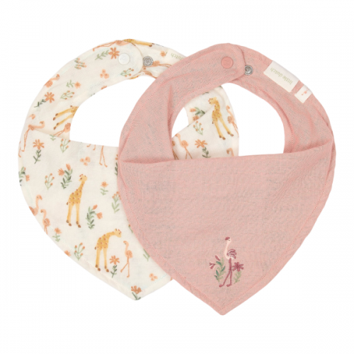 Little Dutch Bryndáček bandana 2 ks Pink Blooming Safari