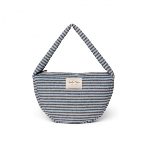 Studio Noos Vlněná Cross Body Bag Kabelka Stripy Wool Light Blue Brown