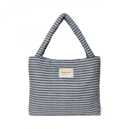 Studio Noos Vlněná Mom Bag Stripy Wool Light blue Brown