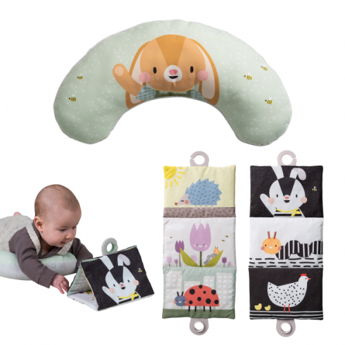 Taf Toys Polštářek pro hru na bříšku a šusticí knížka