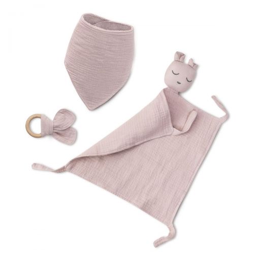 INTERBABY | SET - přítulka + bryndák + kousátko - RŮŽOVÝ