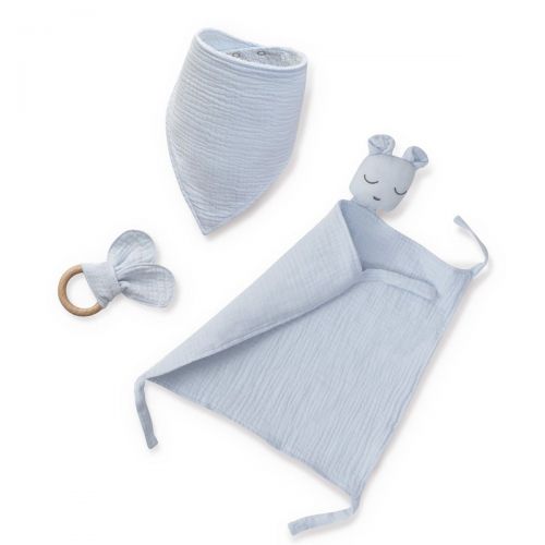 INTERBABY | SET - přítulka + bryndák + kousátko - MODRÝ