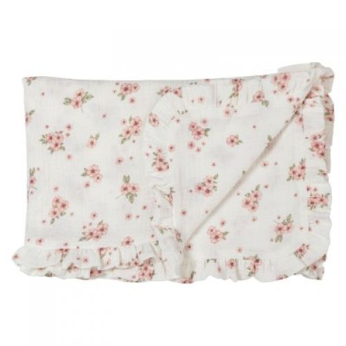 FREEON Bubaba Mušelínová deka s volánky Pink flowers/white