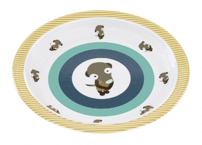 Lässig Talířek Plate with Silicone Wildlife meerkat