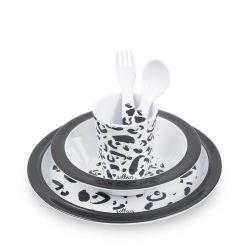 Jollein 5-ti dílná jídelní sada Dinnerset  Black