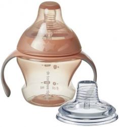 Tommee Tippee Přechodový hrnek se savičkou a pítkem 150ml 4m+ Pink