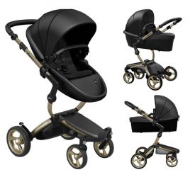 Kočárek Mima Xari 3G podvozek + korba + sportovní sedačka Champagne rám Black