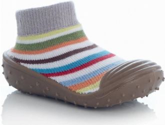 Jané Soki´S Ponožky s gumovou podrážkou M vel. 19-20, šedo-vínová