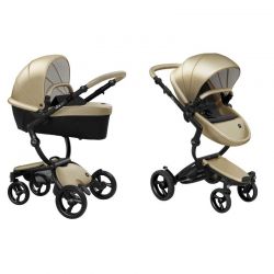 Kočárek Mima Xari 3G podvozek + korba + sportovní sedačka Black rám Champagne