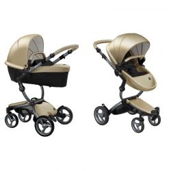 Kočárek Mima Xari 3G podvozek + korba + sportovní sedačka Graphite Grey rám Champagne