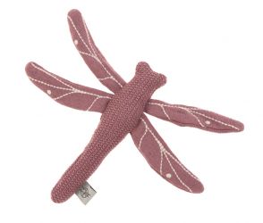 Lassig Chrastítko Knitted Toy with Rattle/Crackle Garden Explorer Dragonfly red