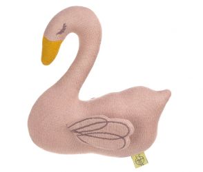 Lassig Chrastítko Knitted Toy with Rattle/Crackle Little Water swan