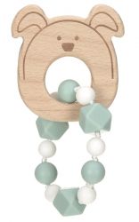 Lassig Teether Bracelet Wood/Silicone Little Chums dog