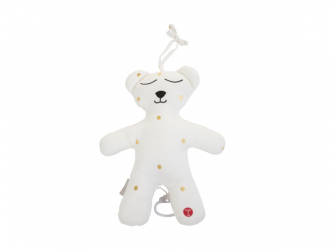 Childhome Medvídek s hudebním boxem Jersey Gold Dots