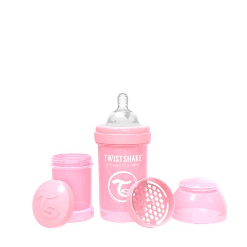 TWISTSHAKE Kojenecká láhev Anti-Colic 180ml Pastelově růžová