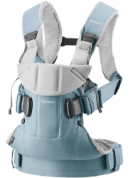 BabyBjörn Ergonomické nosítko ONE Light blue/Light gray cotton limitovaná edice