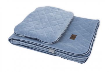 Sleepee Royal Baby Set modrý - sametová deka + polštářek