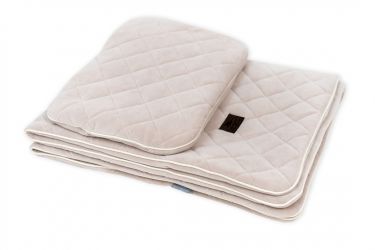 Sleepee Royal Baby Set pískový - sametová deka + polštářek