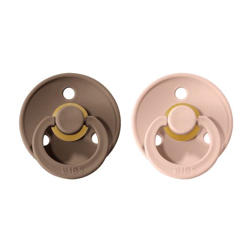 BIBS Colour dudlíky z přírodního kaučuku vel. 2, dark oak / blush