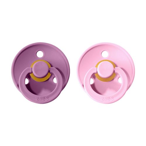 BIBS Colour dudlíky z přírodního kaučuku vel. 2, lavender / baby pink